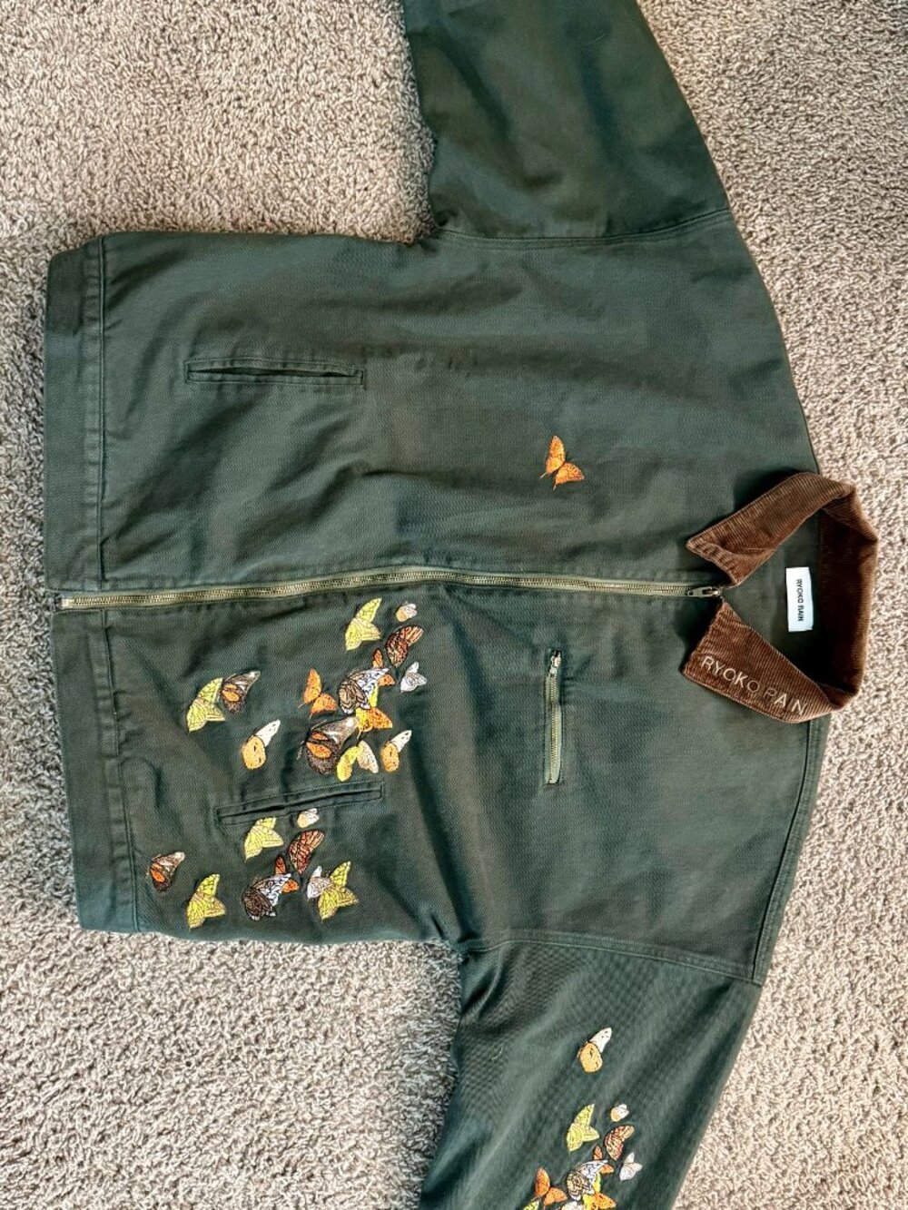 Ryoko Rain GREEN BUTTERFLY WORK JACKET - Picture 4 of 4